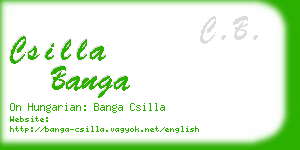 csilla banga business card